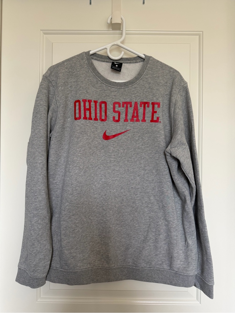 Nike Gray Crewneck Sweatshirt with Red Ohio State Logo